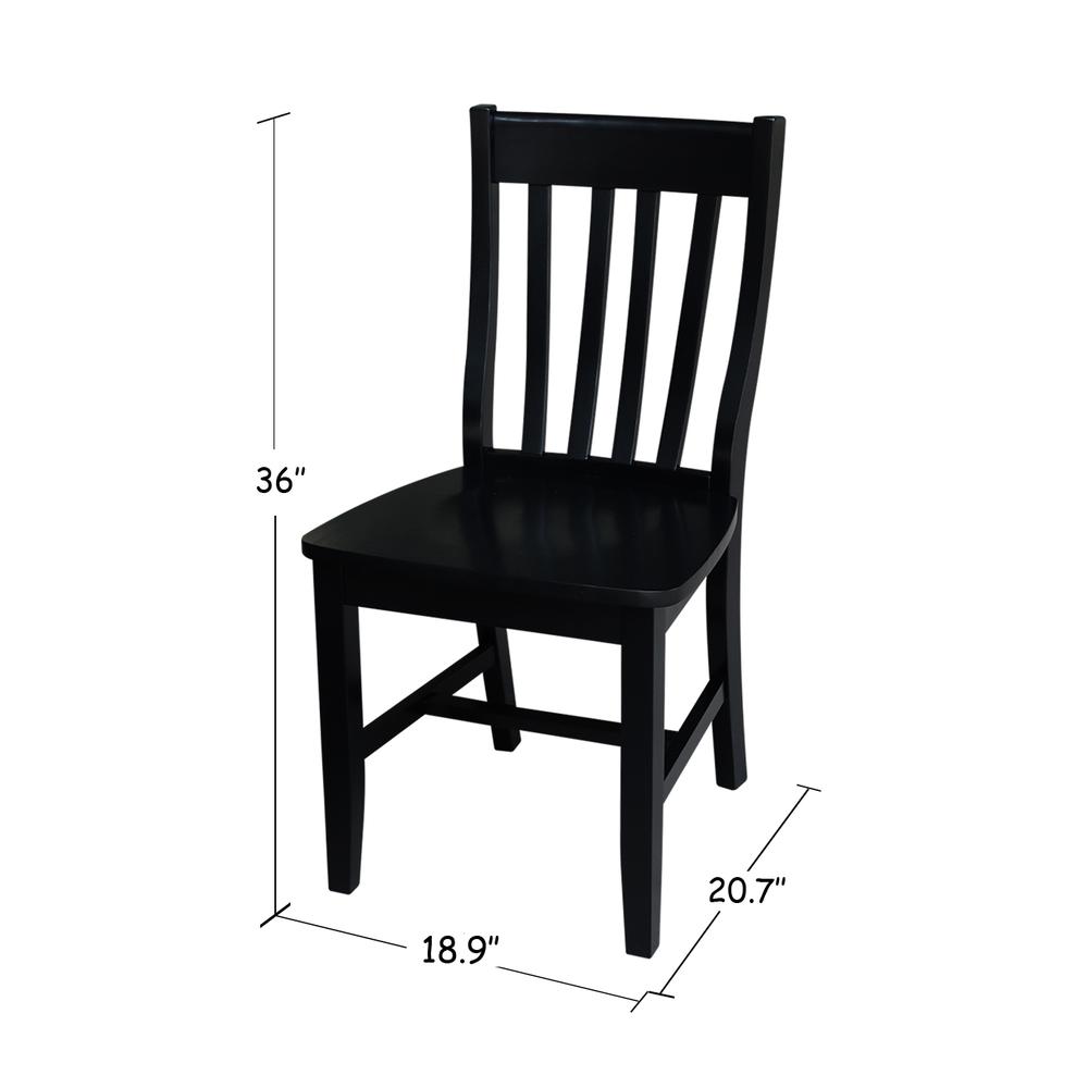 Set of Two Cafe Chairs, Black