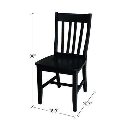 Set of Two Cafe Chairs, Black
