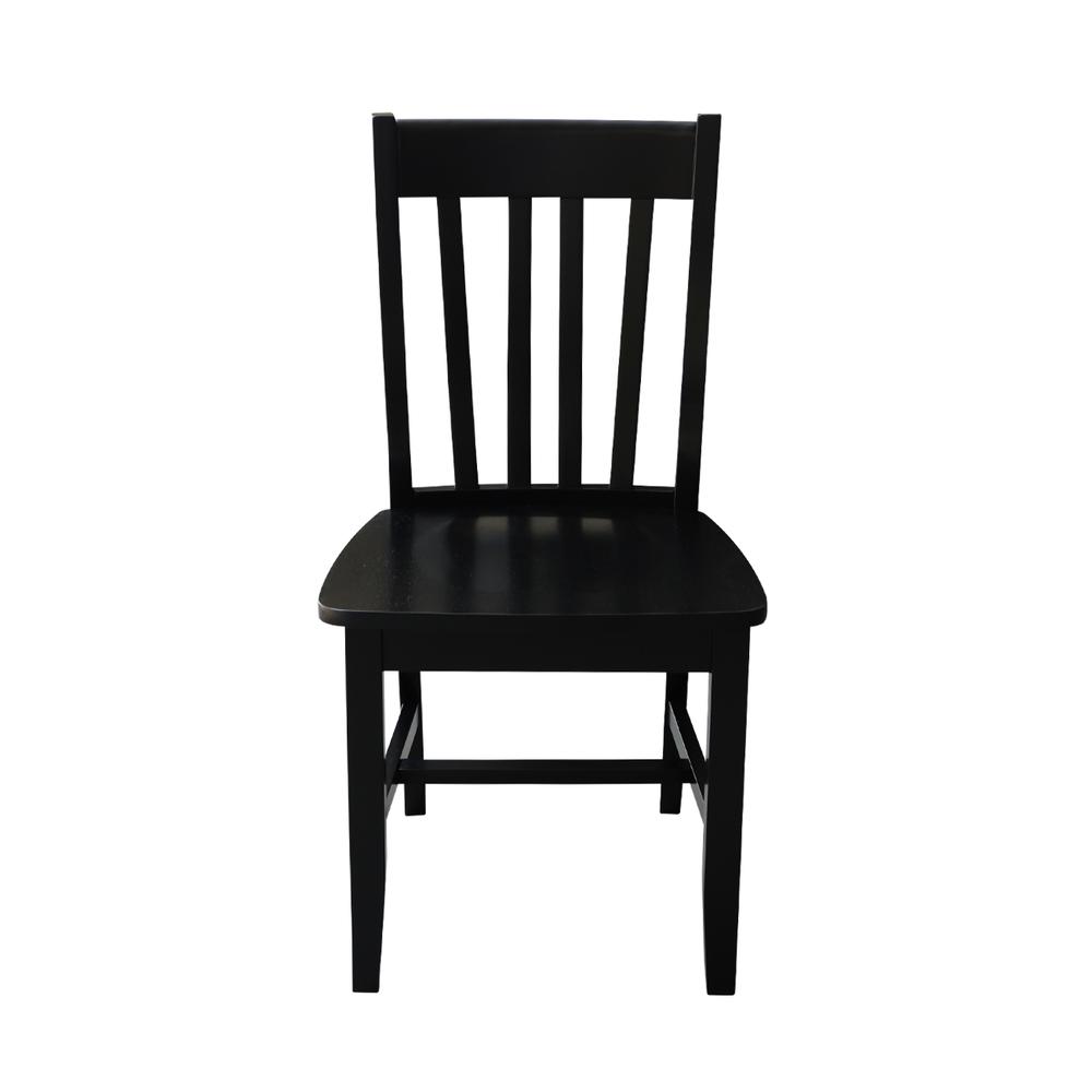 Set of Two Cafe Chairs, Black
