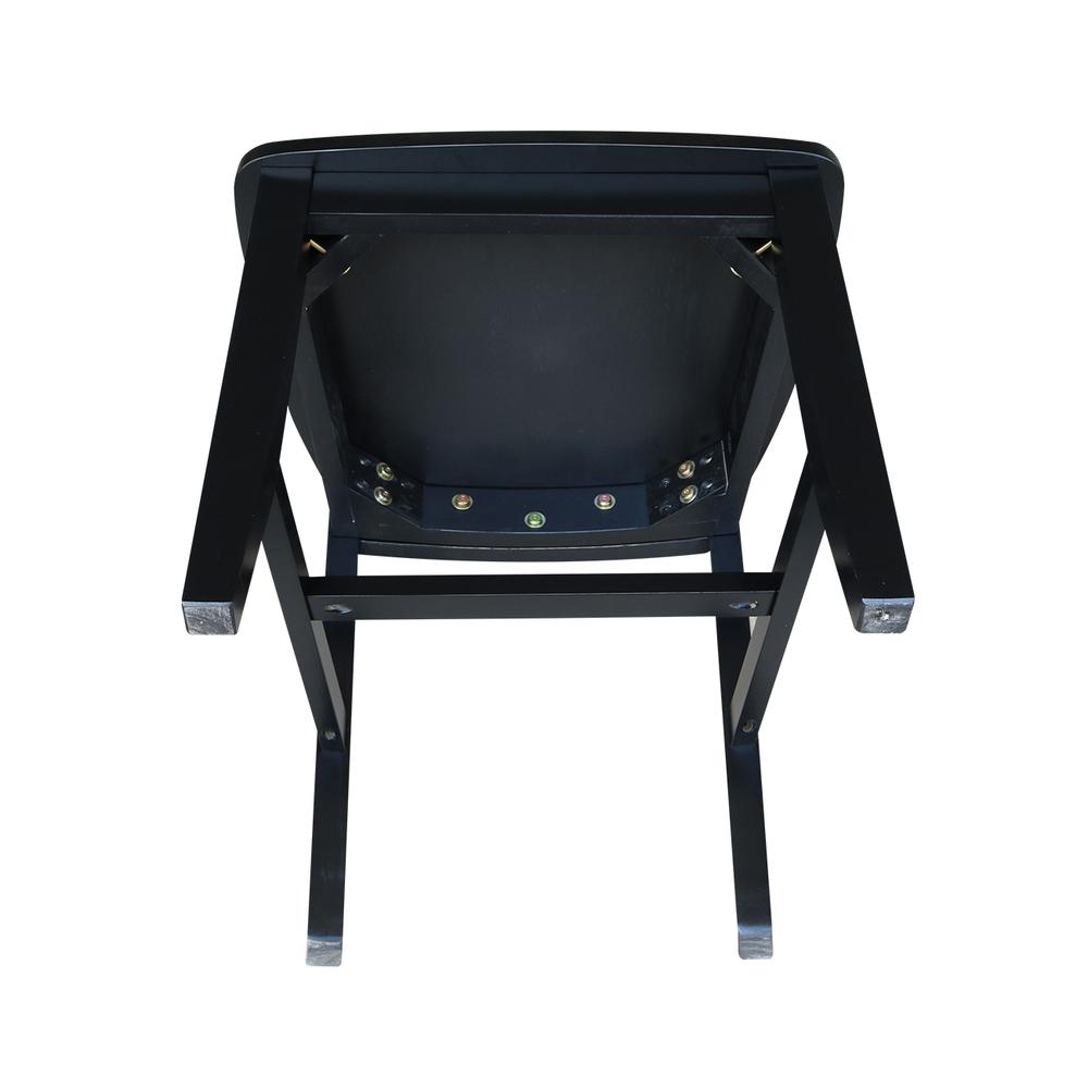 Set of Two Cafe Chairs, Black