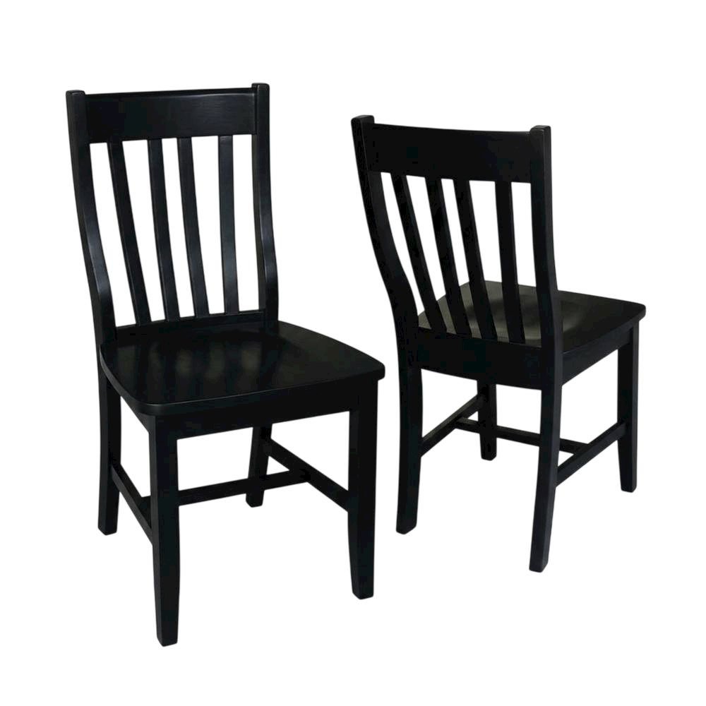 Solid Wood Armless Dining Chairs, Stackable Hardwood Kitchen Seating Set
