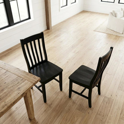 Solid Wood Armless Dining Chairs, Stackable Hardwood Kitchen Seating Set