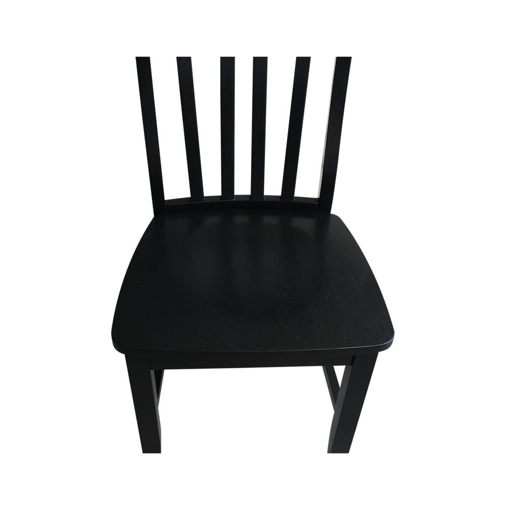 Set of Two Cafe Chairs, Black
