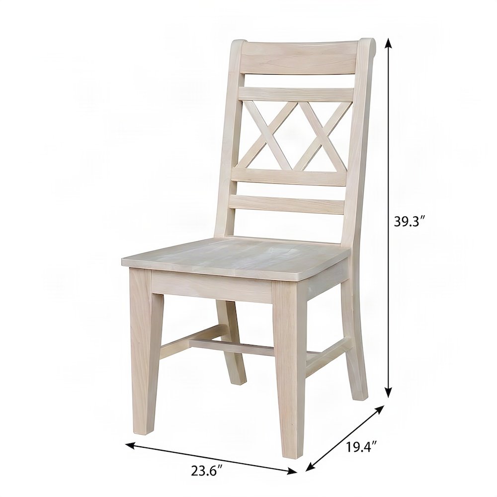 Canyon X-Back Hardwood Dining Chairs, Kitchen Table Chairs Set