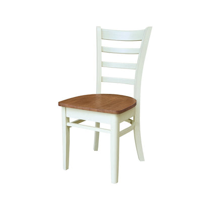 Set of Two Emily Side Chairs, Hickory/Shell