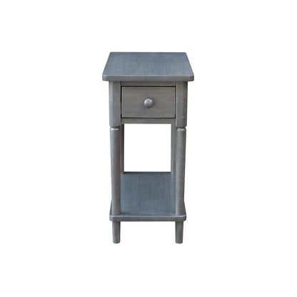 Solid Wood Narrow Side Table in Antique Washed Heather Gray