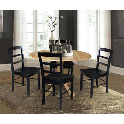 42 in. Dual Drop Leaf Table with 4  Ladder Back Dining Chairs