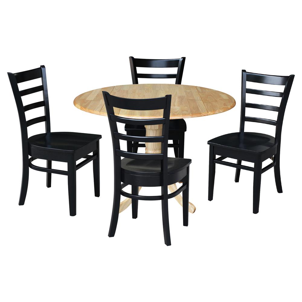 42 in. Dual Drop Leaf Table with 4 Ladder Back Dining Chairs
