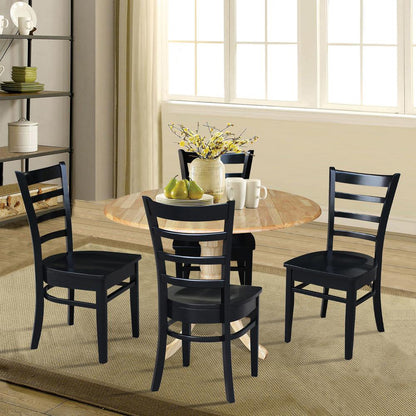 42 in. Dual Drop Leaf Table with 4 Ladder Back Dining Chairs