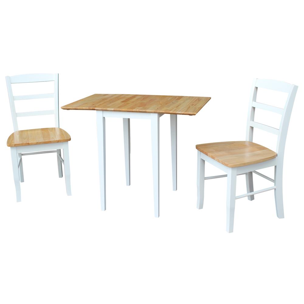 Small Dual Drop Leaf Table With 2 Madrid Ladderback Chairs