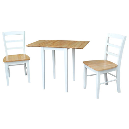 Small Dual Drop Leaf Table With 2 Madrid Ladderback Chairs