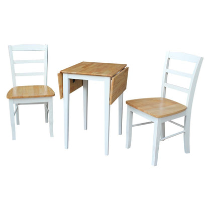 Small Dual Drop Leaf Table With 2 Madrid Ladderback Chairs
