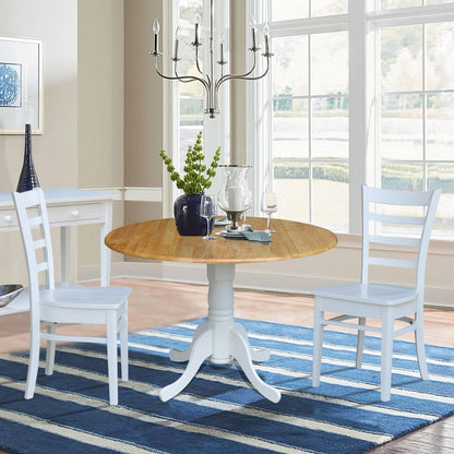 42 in. Dual Drop Leaf Table with 2 Ladder Back Dining Chairs