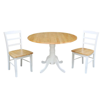 42" Dual Drop Leaf Table With 2 Madrid Chairs