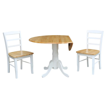 42" Dual Drop Leaf Table With 2 Madrid Chairs