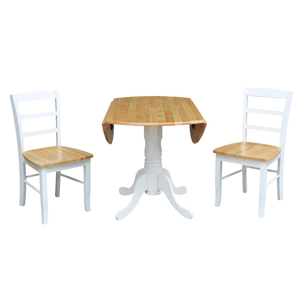 42" Dual Drop Leaf Table With 2 Madrid Chairs