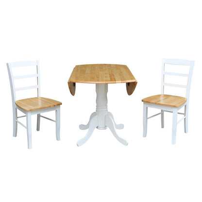 42" Dual Drop Leaf Table With 2 Madrid Chairs