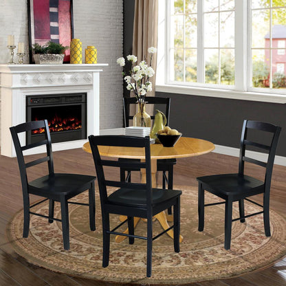 42 in. Dual Drop Leaf Table with 4  Ladder Back Dining Chairs