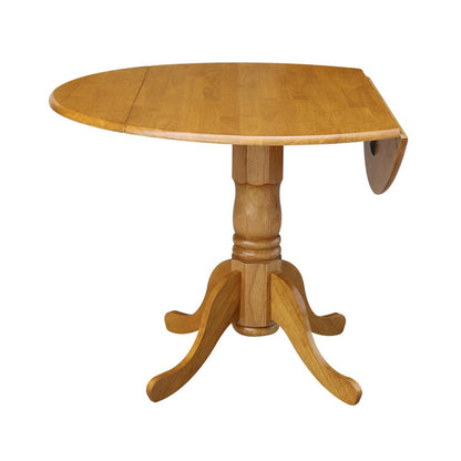 42 in. Dual Drop Leaf Table with 4 Ladder Back Dining Chairs