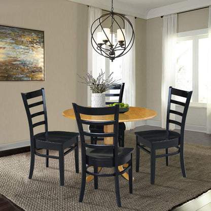 42 in. Dual Drop Leaf Table with 4 Ladder Back Dining Chairs