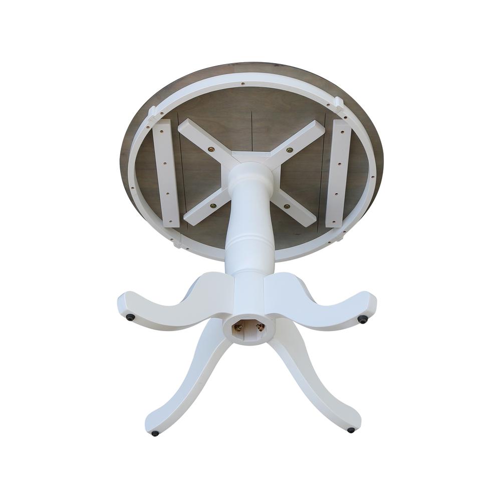 30" Round Top Pedestal Table - Dining Height - White/Heather Gray