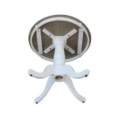30" Round Top Pedestal Table - Dining Height - White/Heather Gray