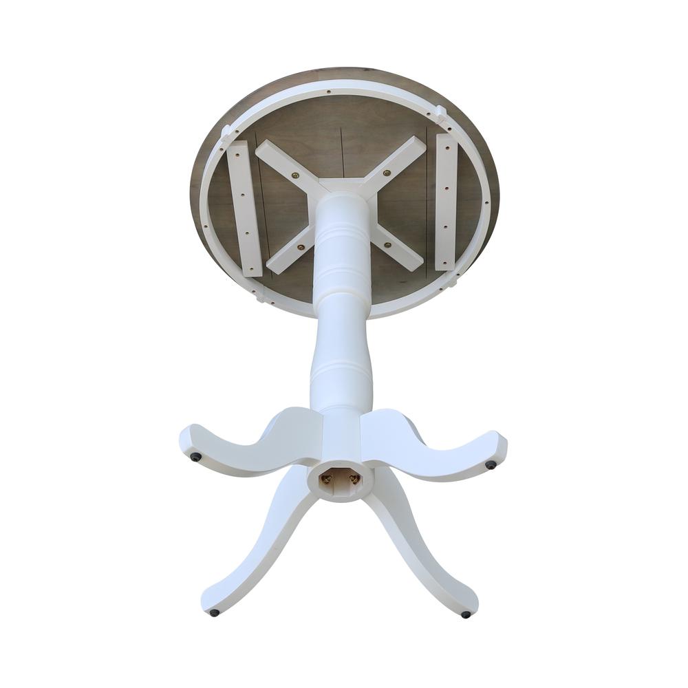 30" Round Top Pedestal Table - Bar Height - White/Heather Gray