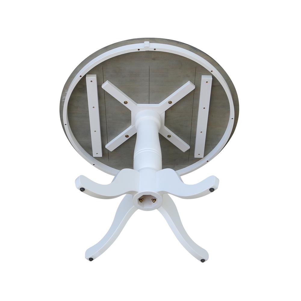 36" Round Top Pedestal Table - Dining Height - White/Heather Gray