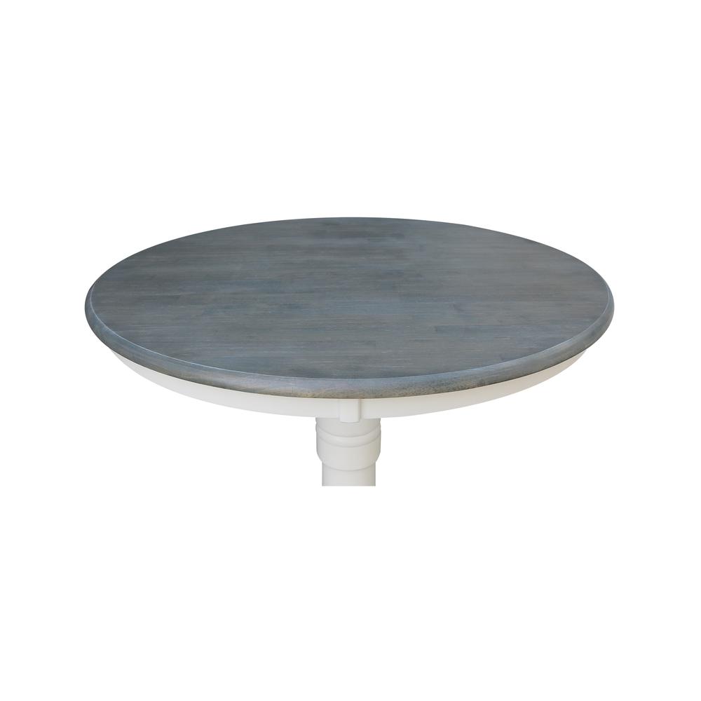 36" Round Top Pedestal Table - Dining Height - White/Heather Gray