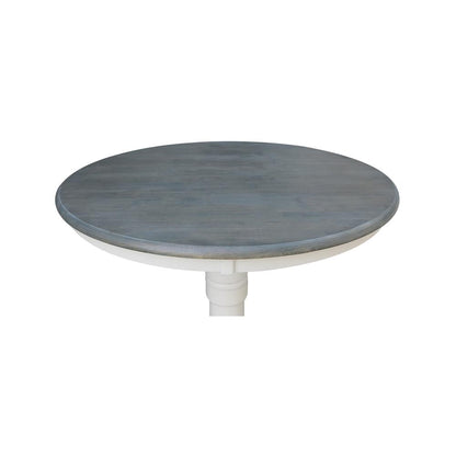 36" Round Top Pedestal Table - Dining Height - White/Heather Gray