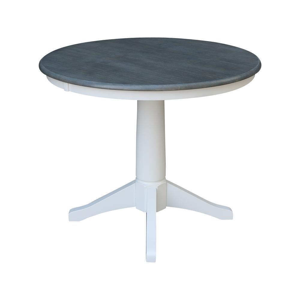 36" Round Top Pedestal Table - Dining Height - White/Heather Gray