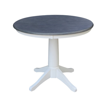 36 in Round Top Pedestal Dining Table with 4 Dining Chairs - 5 Piece Set