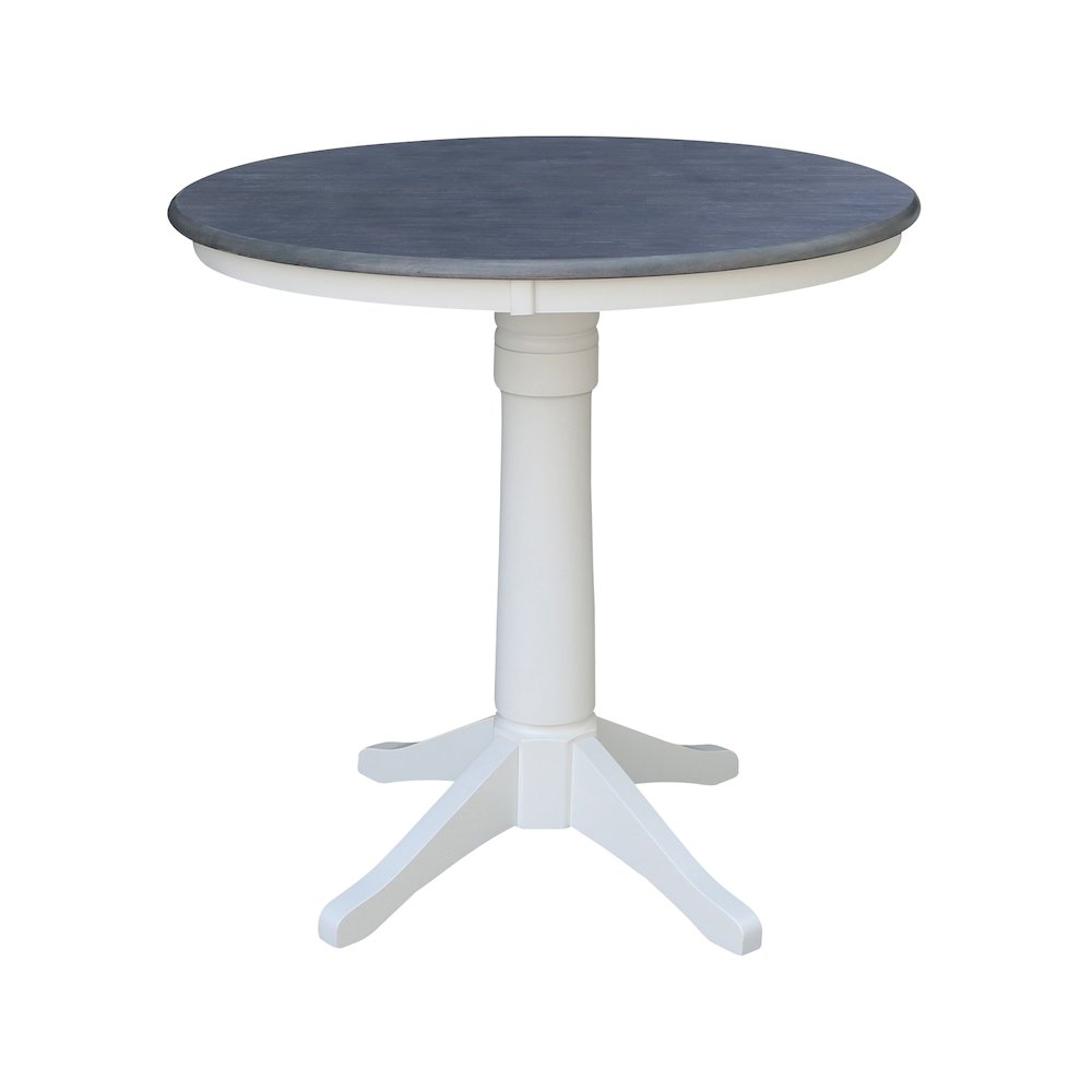 36 in Round Top Pedestal Counter Height Dining Table with 4 Stools - 5 Piece Set