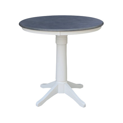 36 in Round Top Pedestal Counter Height Dining Table with 4 Stools - 5 Piece Set
