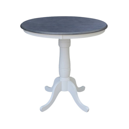 36 in Round Pedestal Dining Table with 4 X-back Counter Height Stools, 5Pcs Set