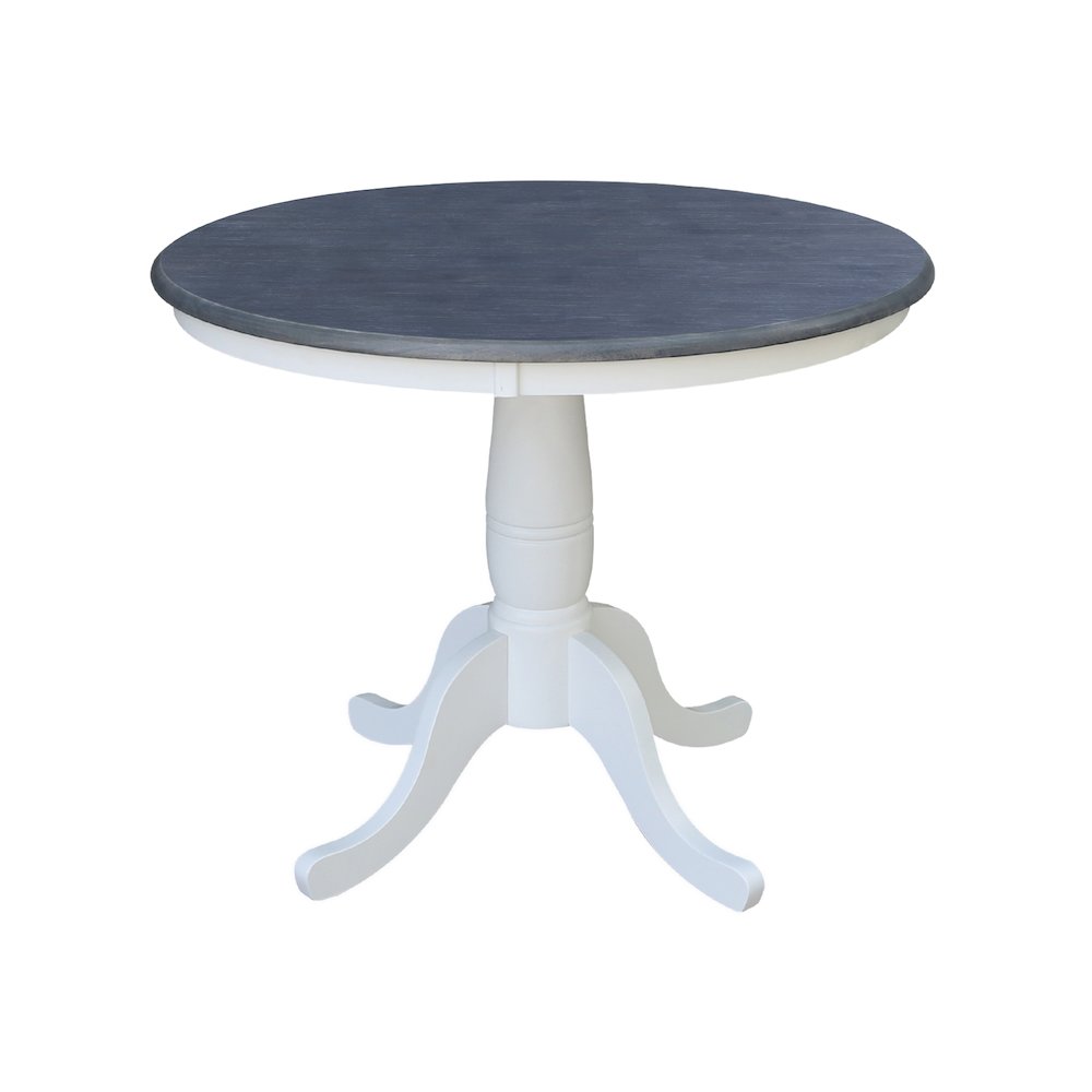36 in Round Top Pedestal Dining Table with 4 San Remo Dining Chairs - 5 Pcs Set