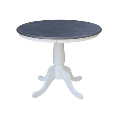 36 in Round Top Pedestal Dining Table with 4 San Remo Dining Chairs - 5 Pcs Set
