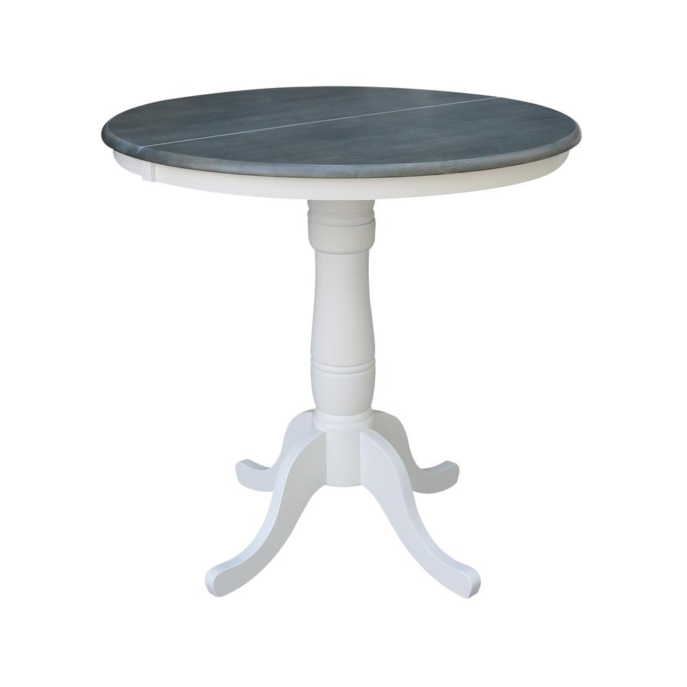 36" Round Extension Dining Table With 2 X-back Counter Height Stools - Set of 3