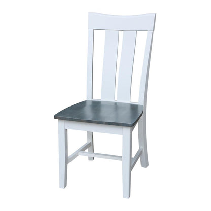 42 in. Dual Drop Leaf Dining Table with 2 Slat Back Chairs - 3 Piece Dining Set