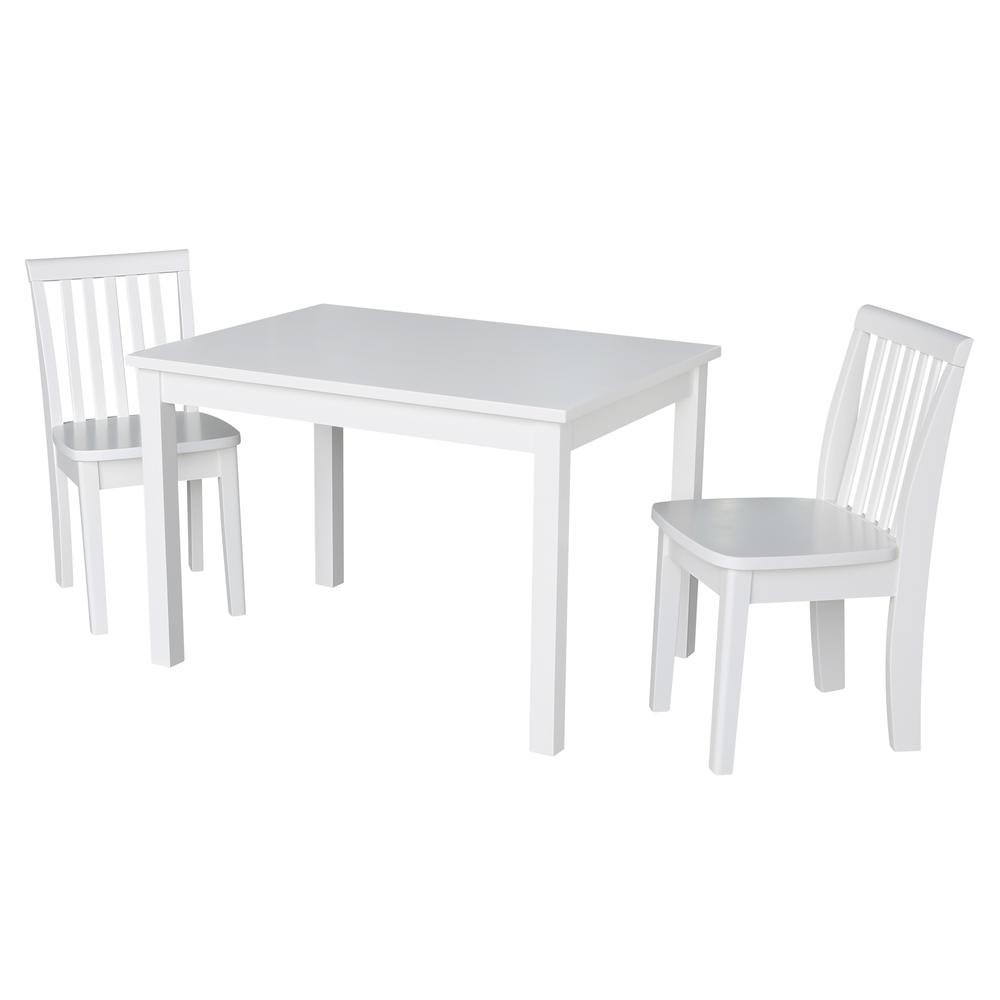 Table With 2 Mission Juvenile Chairs, White