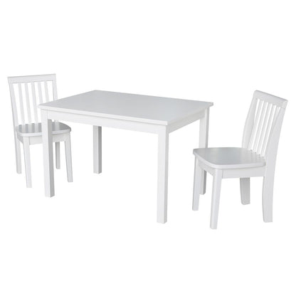 Table With 2 Mission Juvenile Chairs, White