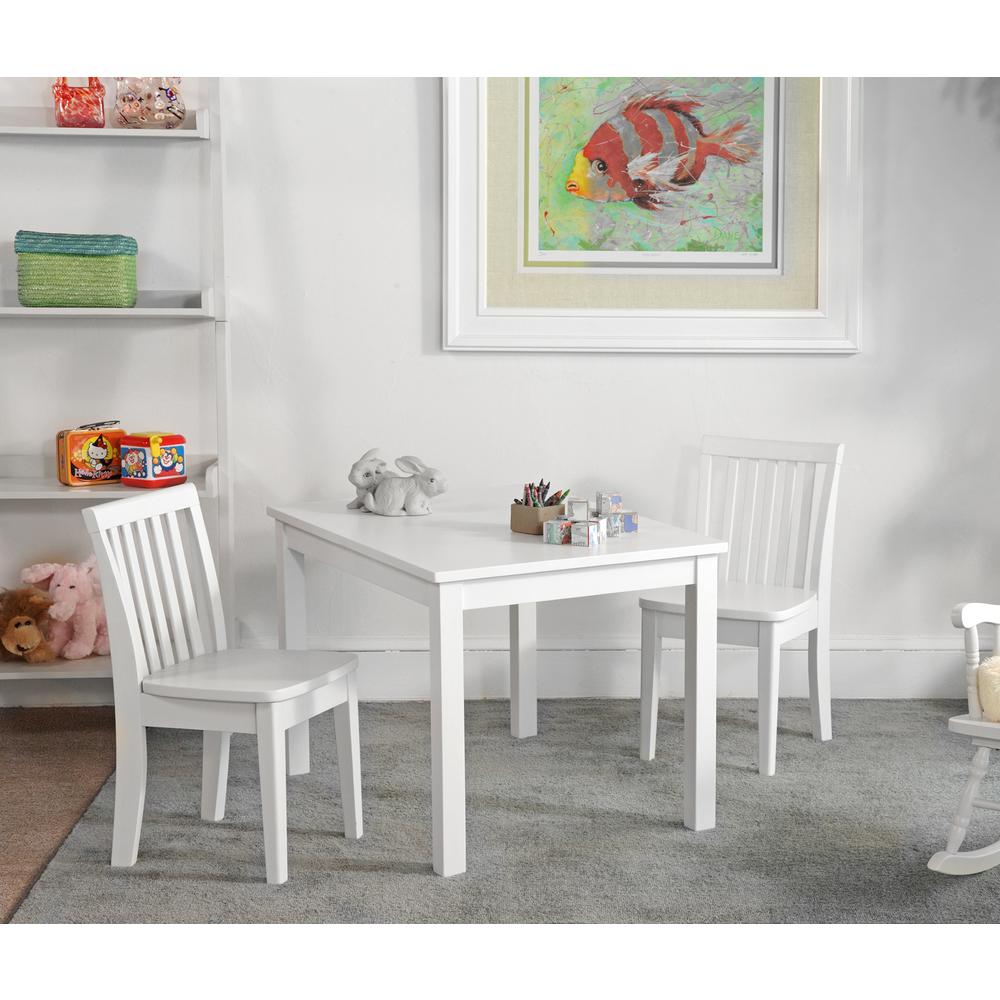 Table With 2 Mission Juvenile Chairs, White