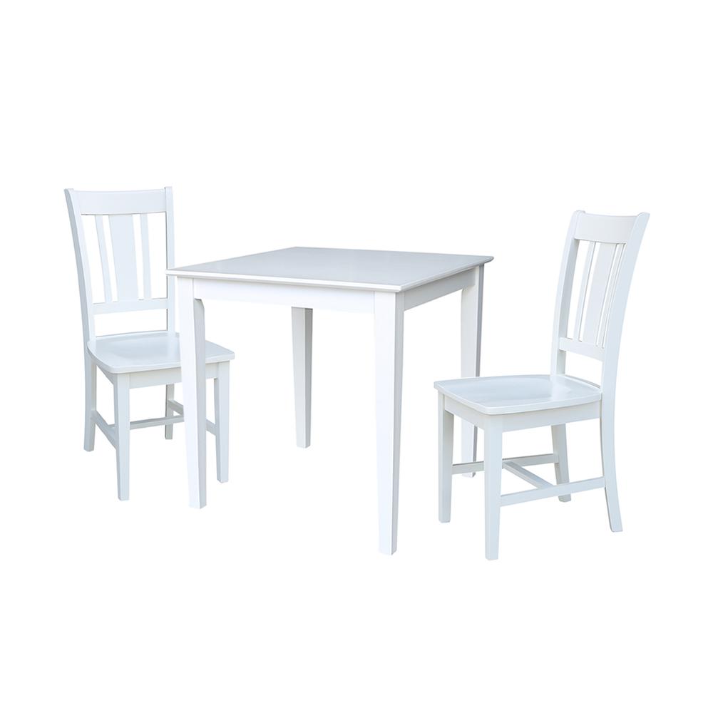 30X30 Dining Table With 2 San Remo Chairs