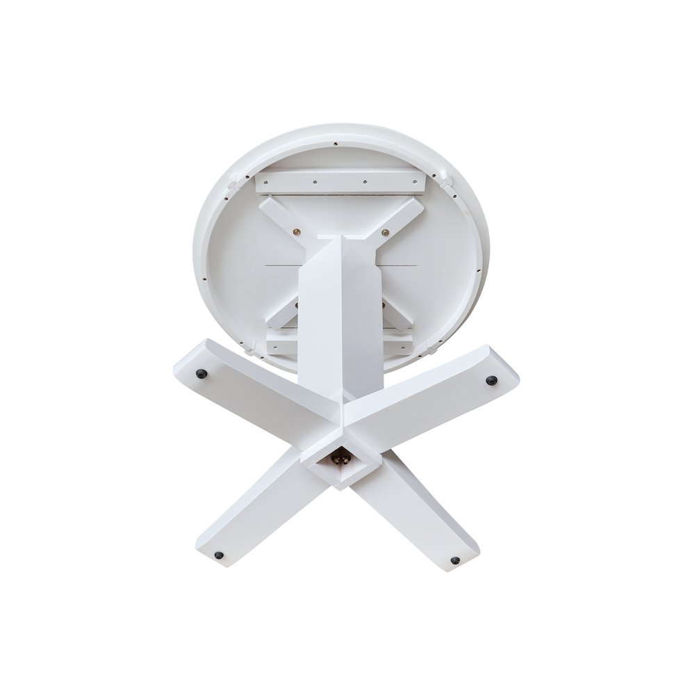 30 in Round Top Pedestal Dining Table in White
