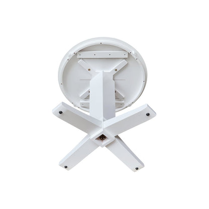 30 in Round Top Pedestal Dining Table in White