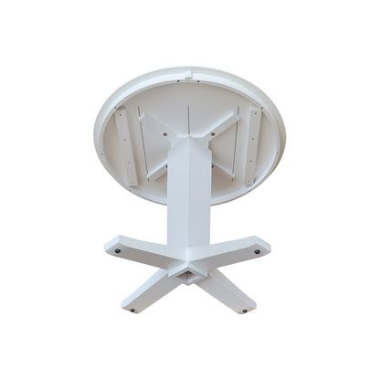 36 in Round Top Pedestal Dining Table in White