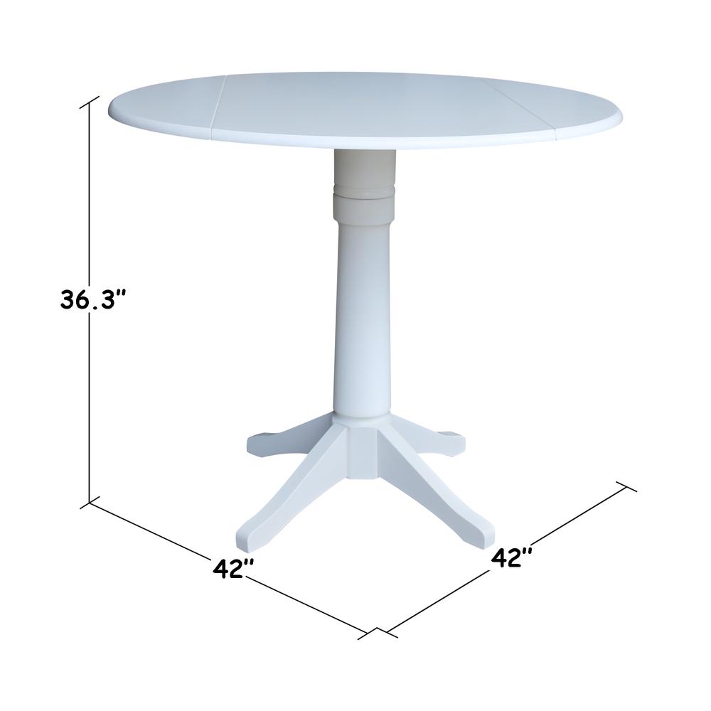 42 In Round dual drop Leaf Pedestal Table - 30.3 "H
