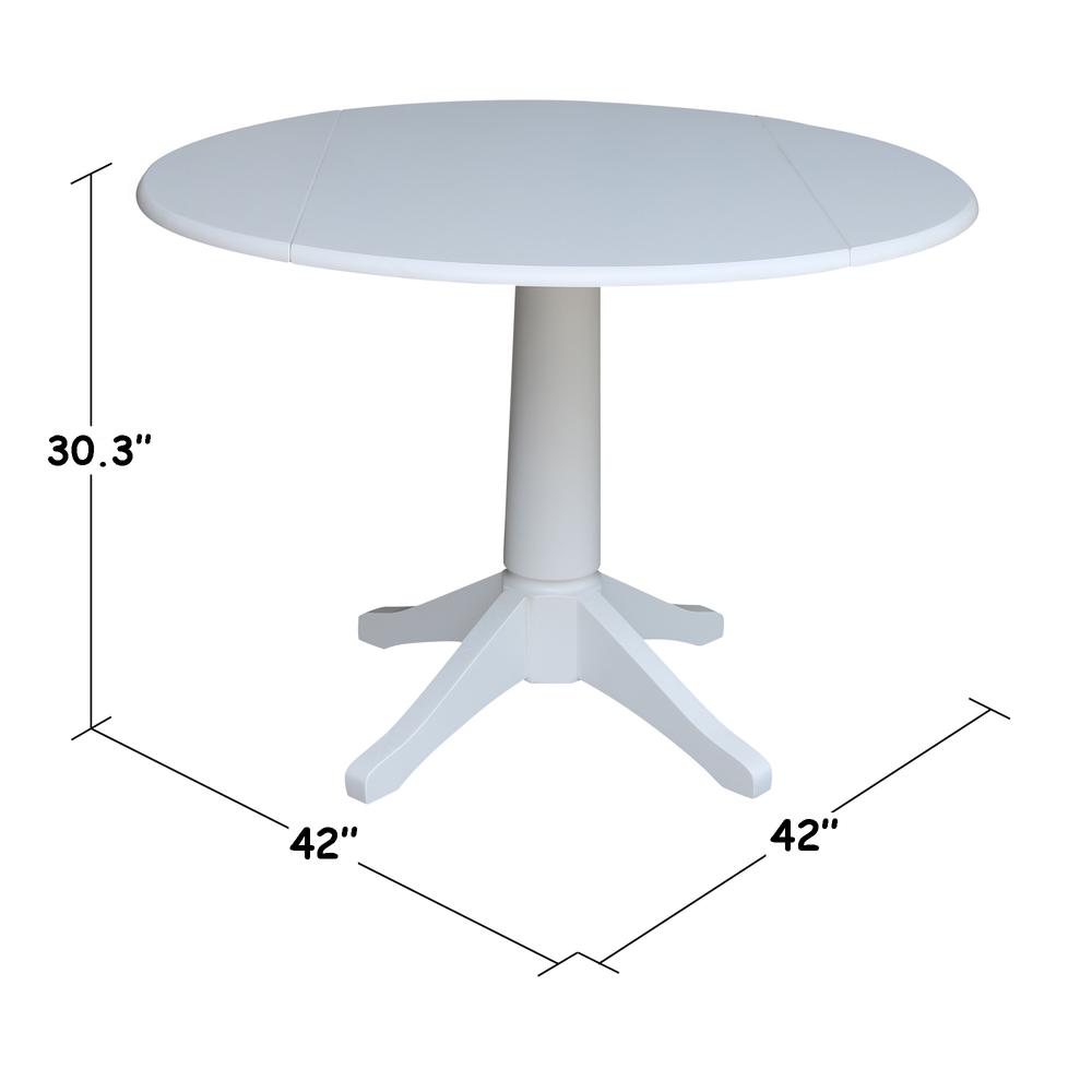 42 In Round dual drop Leaf Pedestal Table - 30.3 "H