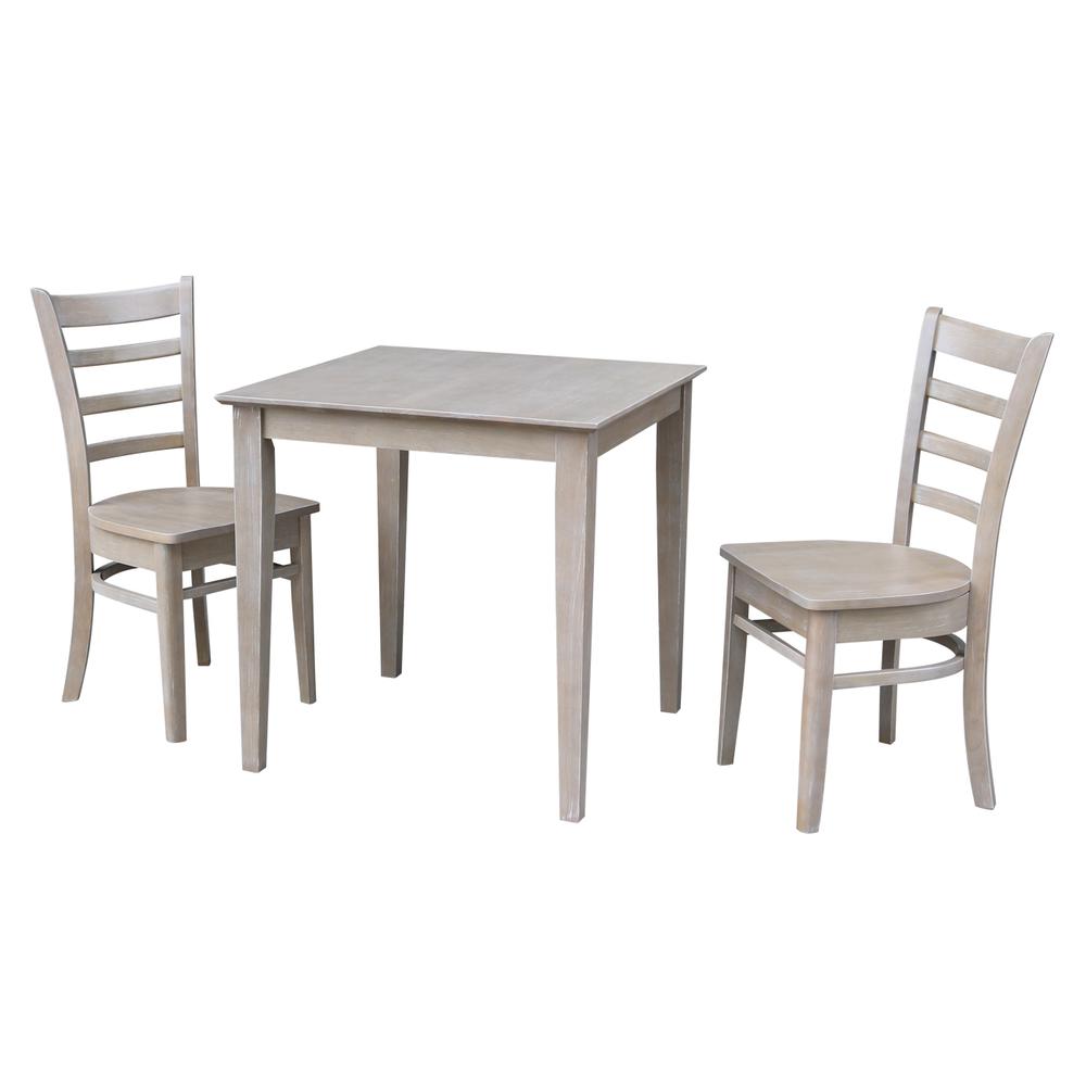 30X30 Dining Table With 2 Emily Chairs