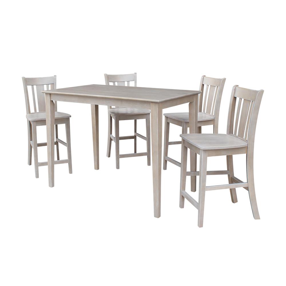 30X48 Counter Height Dining Table With 4 San Remo Counter Height Stools